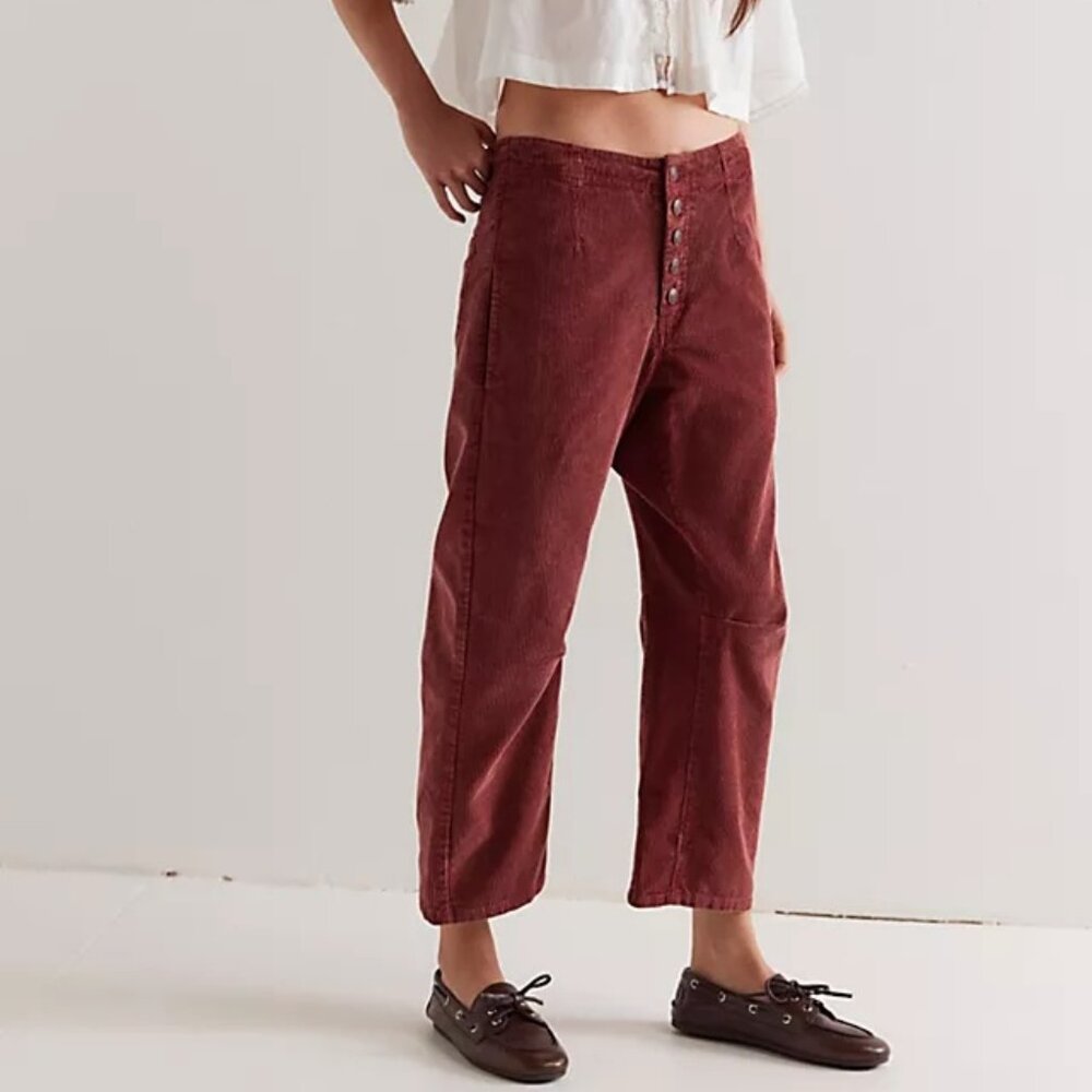 Free People We The Free Osaka Relaxed Jeans - Color: Red - Size: 31